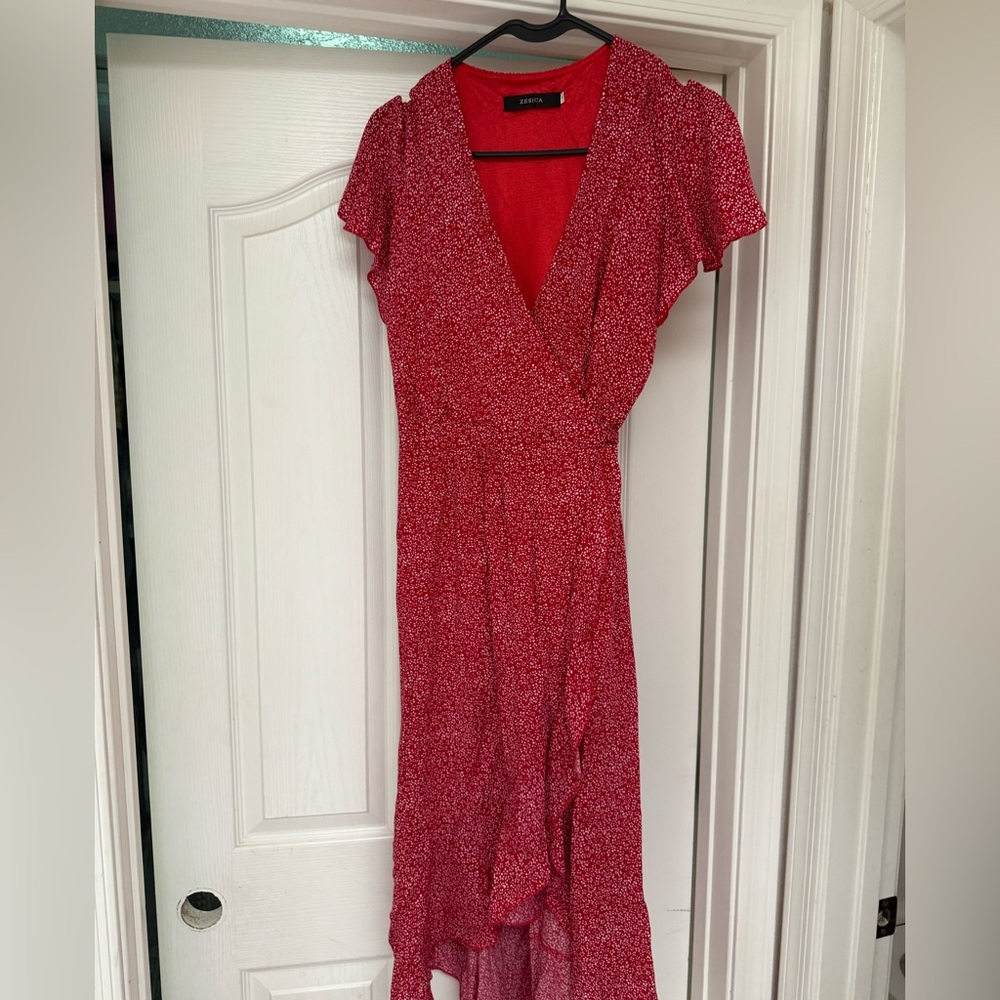 Red wrap dress, size small